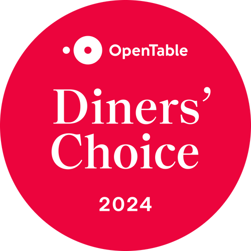 OpenTable Diners' Choice 2024 award on a red background